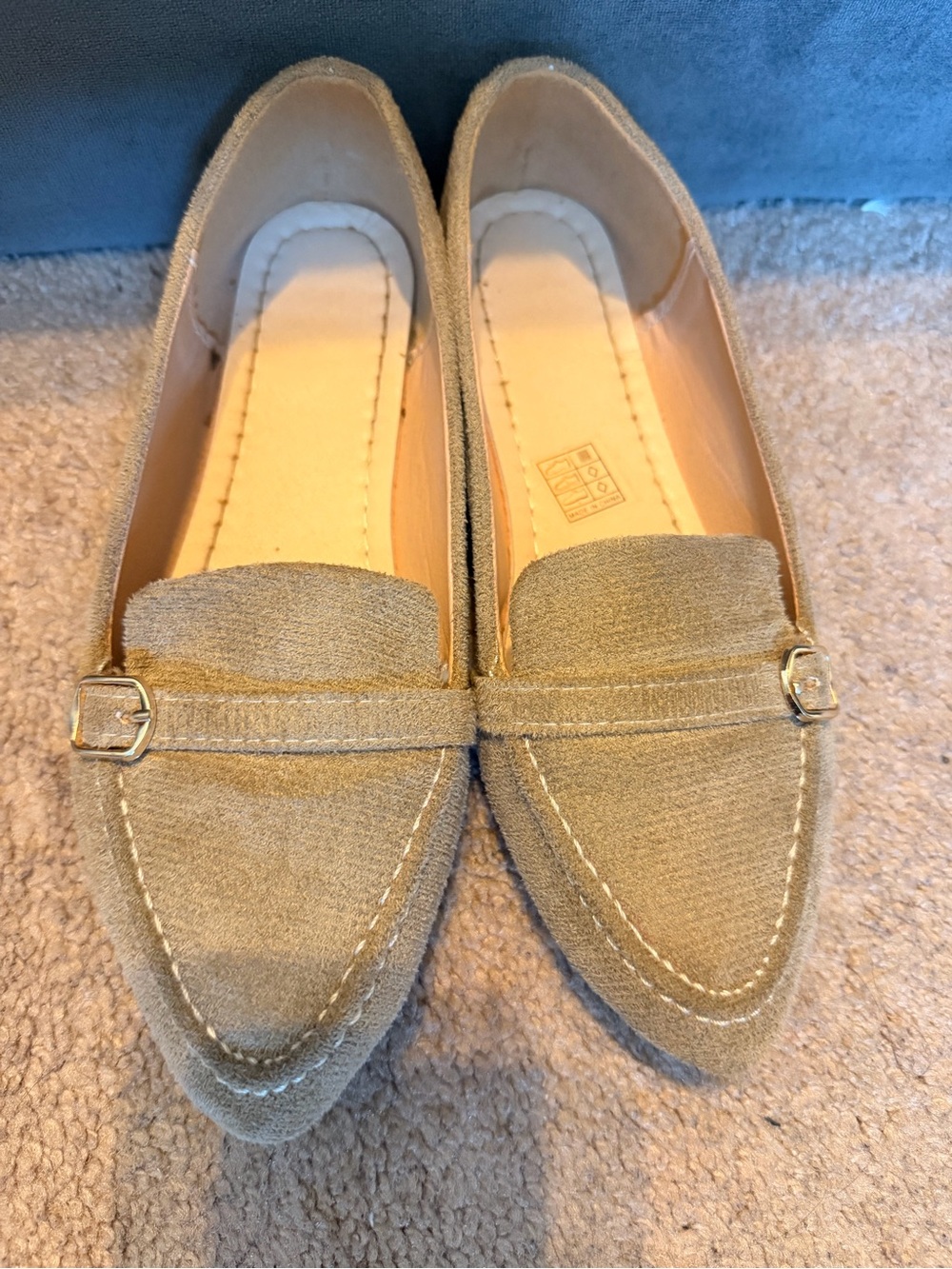 Women's Tan Suede Pointed Loafers - Classic Slip-On